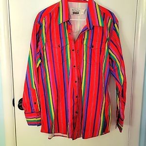 Striped American made cloth button down shirt